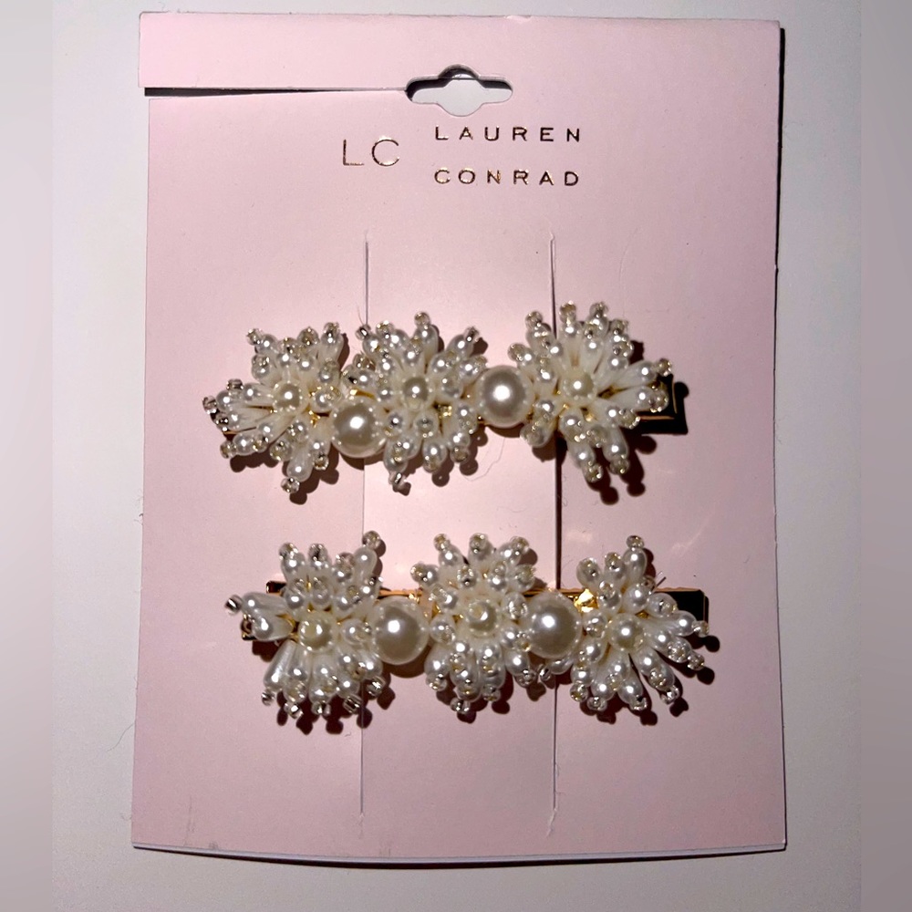 Lauren Conrad beaded hair clips NWT